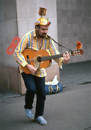 A street musician in Sydney, Australia